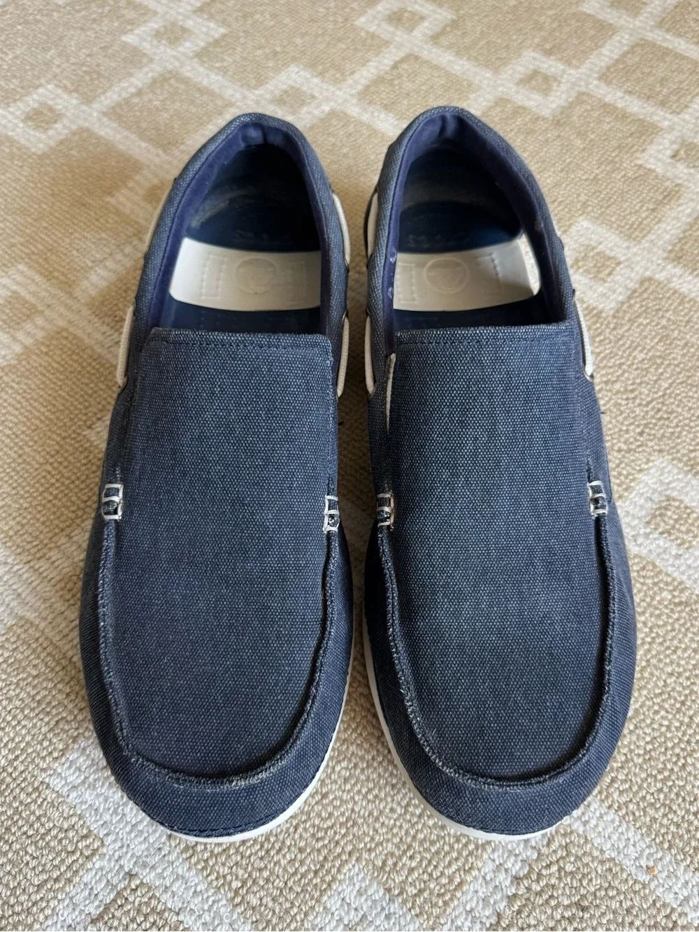 Crocs Santa Cruz Canvas Loafers Slip On Boat Shoes Navy Men’s 13